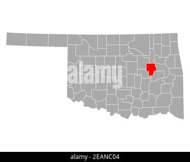 Map of Okmulgee in Oklahoma Stock Photo