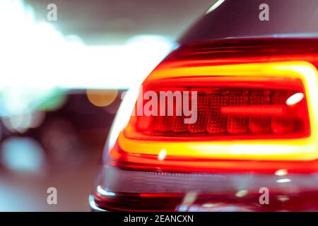 red rear headlight of a modern car Stock Photo