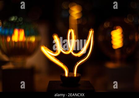 modern led lights of different shapes and colors Stock Photo