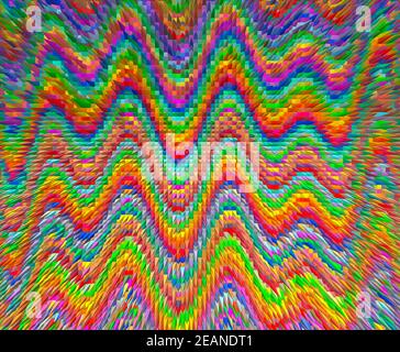 Colorful abstraction from sharp surfaces of all colors of rainbow Stock Photo