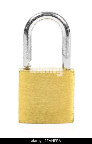 Open padlock isolated on white background Stock Photo