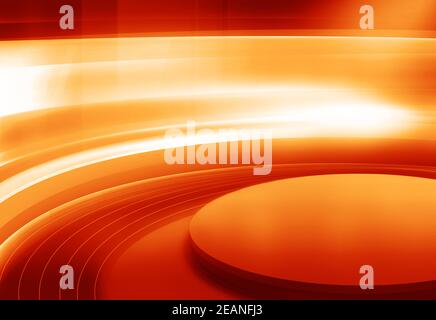 High tech and modern 3d studio space with big round stage concept series 1063 Stock Photo