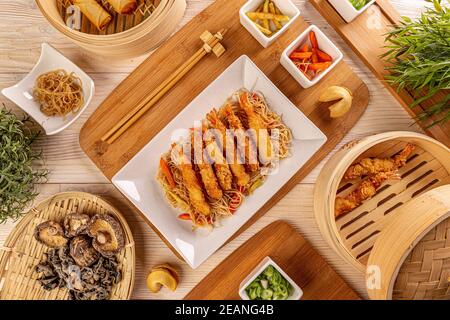 Tasty shrimp in tempura Stock Photo