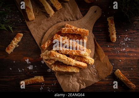 Cheesy bread sticks Stock Photo