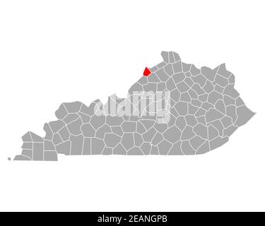 Map of Trimble in Kentucky Stock Photo