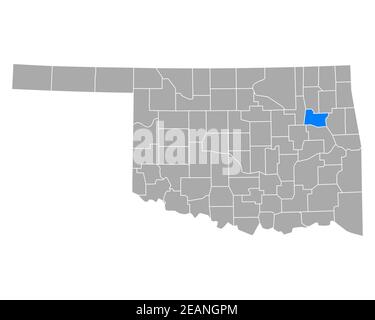 Map of Wagoner in Oklahoma Stock Photo