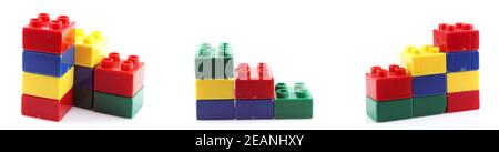 Image of plastic building blocks isolated on white background Stock Photo