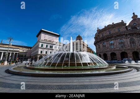 Piazza De Ferrari, Genoa, Liguria, Italy, Europe Stock Photo