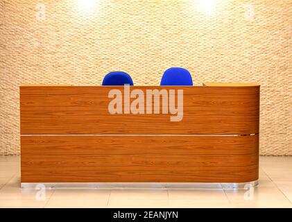 Reception desk in the hall of the office Stock Photo