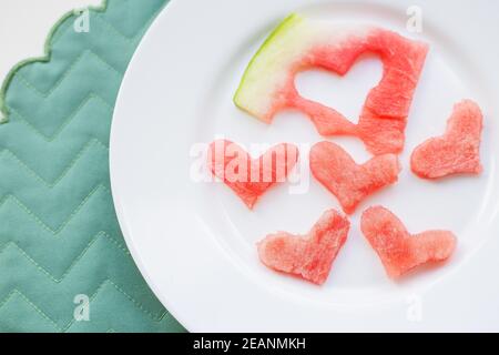 watermelon on a white plate Stock Photo