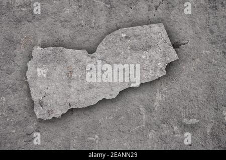 Map of Yemen on weathered concrete Stock Photo - Alamy