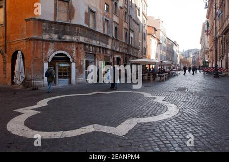 The Jewish Ghetto, Via del Portico di Ottavia, Rome, Lazio, Italy, Europe Stock Photo