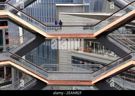 Interior, The Vessel, Staircase, Hudson Yards, Manhattan, New York City, New York, United States of America, North America Stock Photo