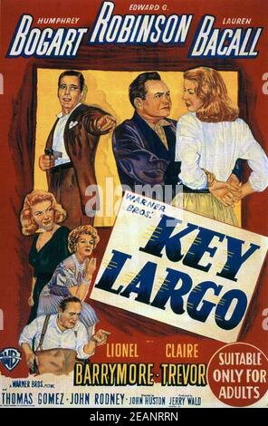 KEY LARGO 1948 Warner Bros. film with Lauren Bacall, Humphrey Bogart, Edward G. Robinson,
