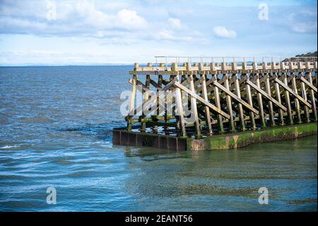 Harbour entrance at Maryport Stock Photo