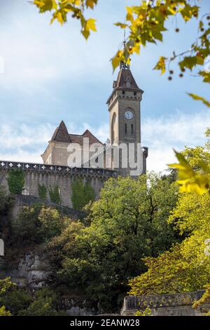 Pilgrimage town of Rocamadour, Episcopal city and sanctuary of the Blessed Virgin Mary, Lot, Midi-Pyrenees, France Stock Photo