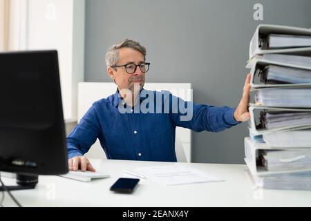 Digital Invoice Tax Software. Paper Document Stock Photo