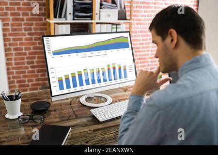 Data Analyst Using Charts And Graphs Stock Photo