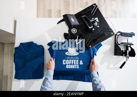 Heat Transfer T Shirt Printing Stock Photo