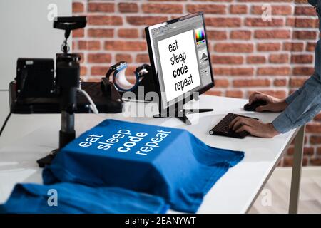 Heat Transfer T Shirt Printing Stock Photo