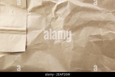 Crinkled brown paper Stock Photo