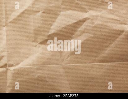 Crinkled brown paper Stock Photo