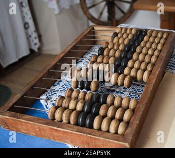 Vintage hand bills. The tool accounts for the accountant. Russian scores Stock Photo