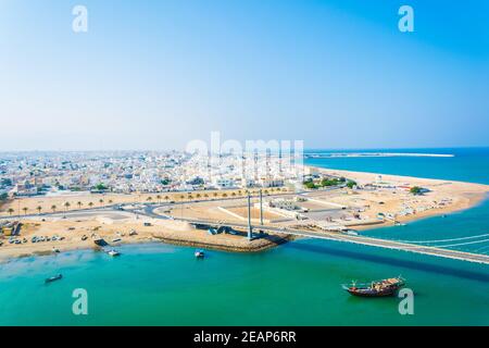 Aerial view of the Omani town Sur. Stock Photo