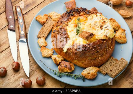 Baked camembert cheese Stock Photo