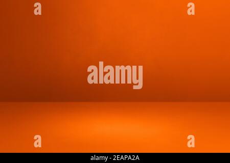 Empty orange concrete interior background Stock Photo