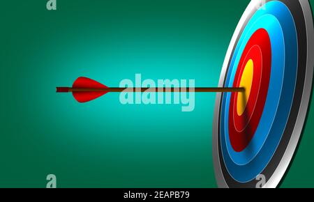 Target with an arrow icon. Concept market goal Stock Photo