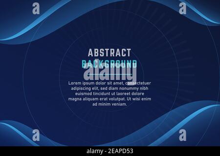 Elegant blue curved presentation background Stock Vector