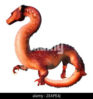 3D Rendering Eastern Dragon on White Stock Photo