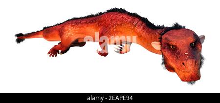 3D Rendering Eastern Dragon on White Stock Photo