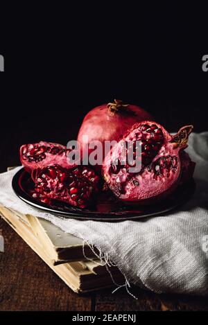 Ripe pomegranate fruits Stock Photo