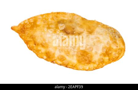 deep-fried Khuushuur pastry isolated on white Stock Photo