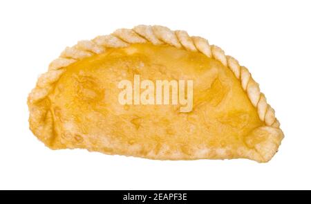 deep-fried Khuushuur turnover isolated on white Stock Photo