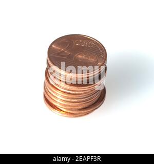Euromuenzen, zwei cent Stock Photo