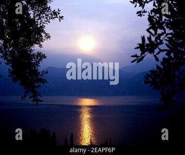 Abendstimmung  Gardasee Stock Photo
