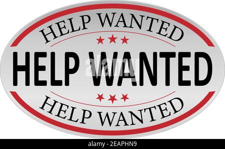 help wanted sign, emblem, label, badge,sticker. help wanted paper origami speech bubble. help wanted red tag. Stock Vector