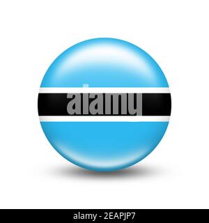 Botswana country flag in sphere with white shadow - illustration Stock Photo