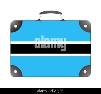 Botswana country flag in the form of a travel suitcase on a white background Stock Photo