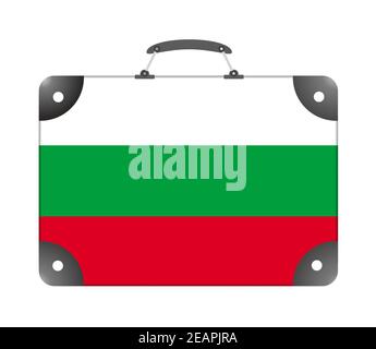 Bulgaria country flag in the form of a travel suitcase on a white background Stock Photo