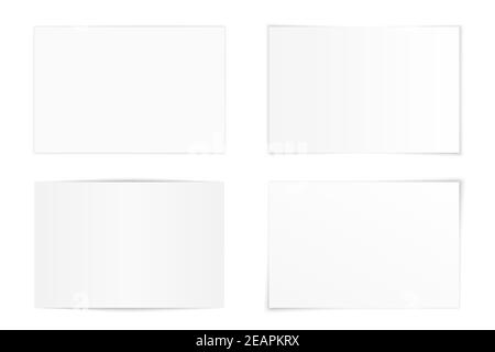 Vector set of curved photo frames with various shadows. Mock up of photos. Stock Vector