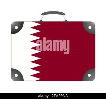 Qatar country flag in the form of a travel suitcase on a white background Stock Photo