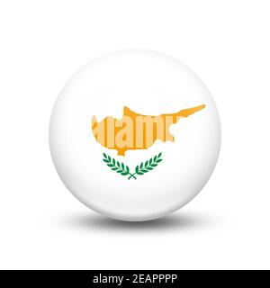 Cyprus country flag in sphere with white shadow Stock Photo