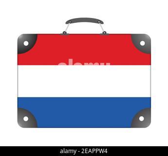 Netherlands Flag Waving In The Wind. National Flag Of Netherlands. Sign 