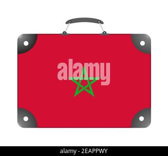 Morocco country flag in the form of a travel suitcase on a white background Stock Photo