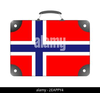 Norway flag in the form of a travel suitcase on a white background Stock Photo