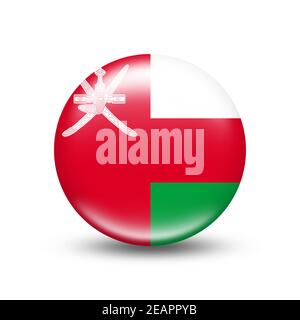 Oman country flag in sphere with white shadow Stock Photo